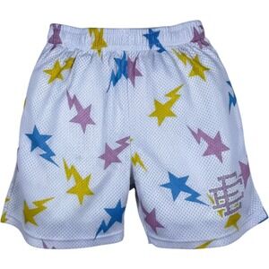 Eric Emanuel EE Basic Short White Star Bolt Mesh‎ Shorts Size Medium unisex